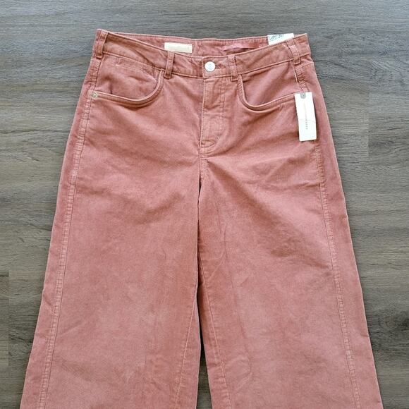 Anthropologie Pilcro Pink Rose The Gwen Wide-Leg Corduroy Pants NWT Size 26 - Picture 6 of 13